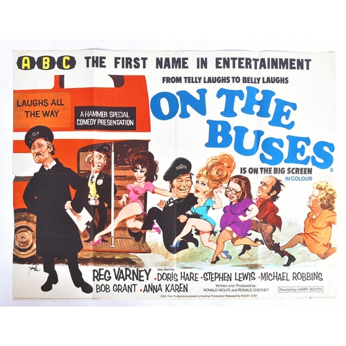 80 - On The Buses (1971 Hammer Productions) - original British quad cinema advertising poster. Artwork by... 