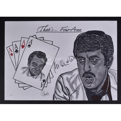 132 - Estate Of John Challis - Fan Artwork - Only Fools & Horses - 'That's... Four Aces' - an ink on paper... 