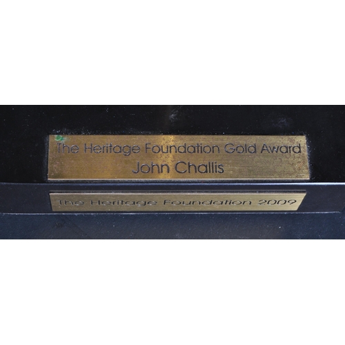 18 - Estate Of John Challis - Challis' 'The Heritage Foundation Gold Award' as presented to Challis in 20... 