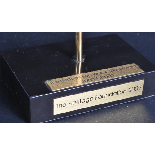 18 - Estate Of John Challis - Challis' 'The Heritage Foundation Gold Award' as presented to Challis in 20... 