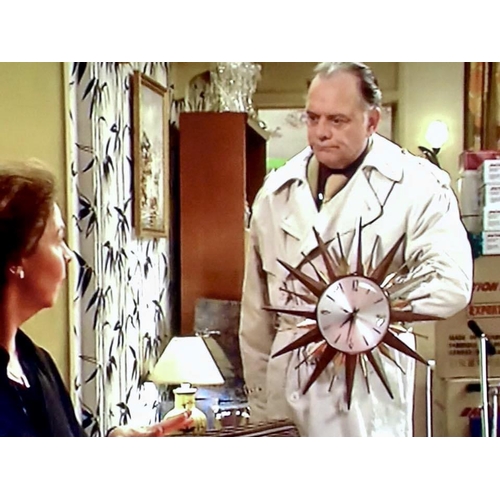 90 - Only Fools & Horses - a vintage Metamec made starburst wall clock, identical to that seen in the Tro... 