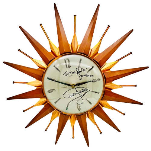 90 - Only Fools & Horses - a vintage Metamec made starburst wall clock, identical to that seen in the Tro... 