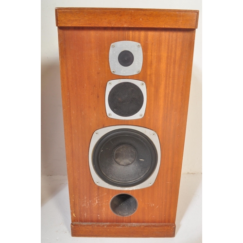 1113 - Castle - A pair of vintage retro 20th century teak cased audio Hi-Fi floor standing speakers. Serial... 