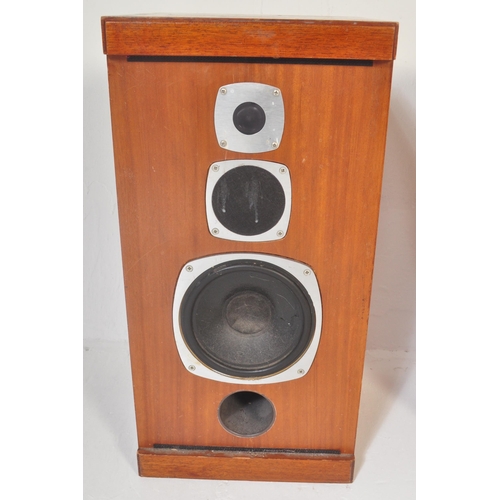 1113 - Castle - A pair of vintage retro 20th century teak cased audio Hi-Fi floor standing speakers. Serial... 