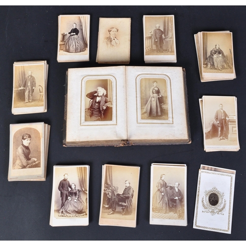 1118 - A collection of Victorian 19th century carte de visite albumen silver print photographs. The lot to ... 