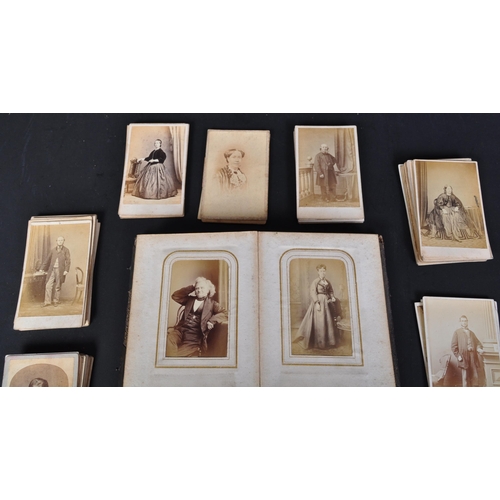 1118 - A collection of Victorian 19th century carte de visite albumen silver print photographs. The lot to ... 