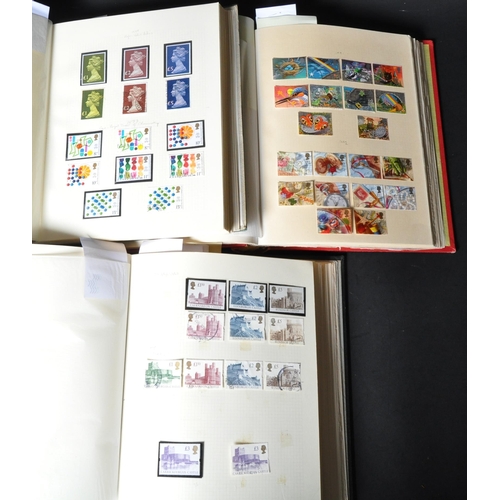 1123 - Three albums of unfranked and franked British decimal and pre-decimal stamps to include franked and ... 