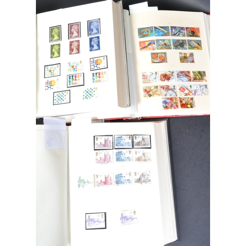 1123 - Three albums of unfranked and franked British decimal and pre-decimal stamps to include franked and ... 