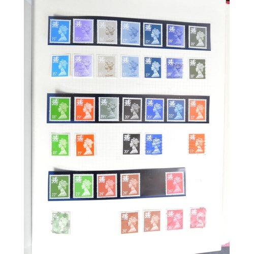 1123 - Three albums of unfranked and franked British decimal and pre-decimal stamps to include franked and ... 