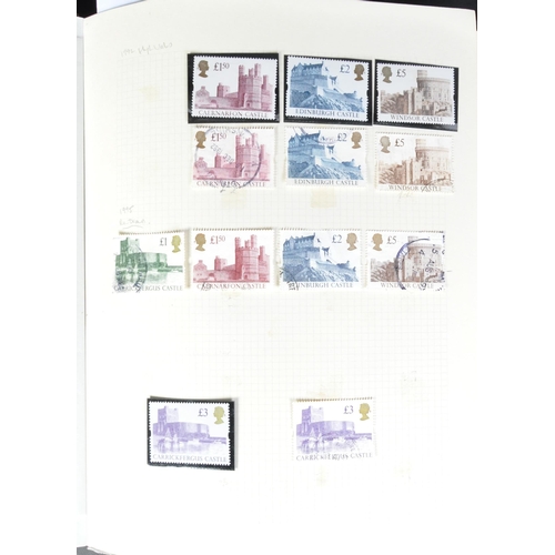 1123 - Three albums of unfranked and franked British decimal and pre-decimal stamps to include franked and ... 