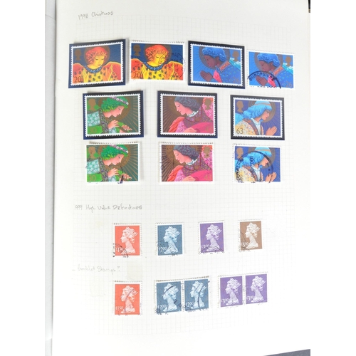 1123 - Three albums of unfranked and franked British decimal and pre-decimal stamps to include franked and ... 