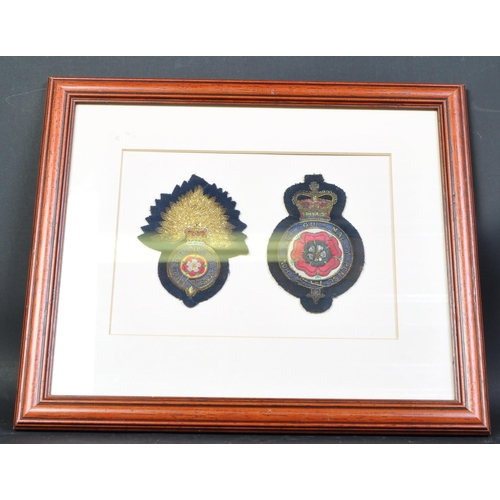 1149 - Two vintage Royal Fusiliers bullion wire blazer badges, one depicting the fused or ' smoking ' grena... 