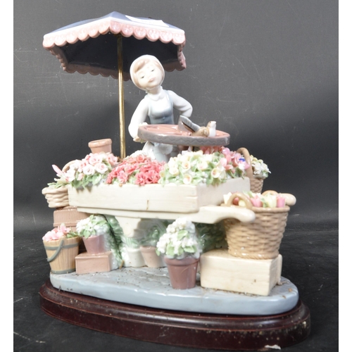 600A - Lladro porcelain figurine  - Flowers of the Season. Porcelain diorama figurine of a girl flower sell... 