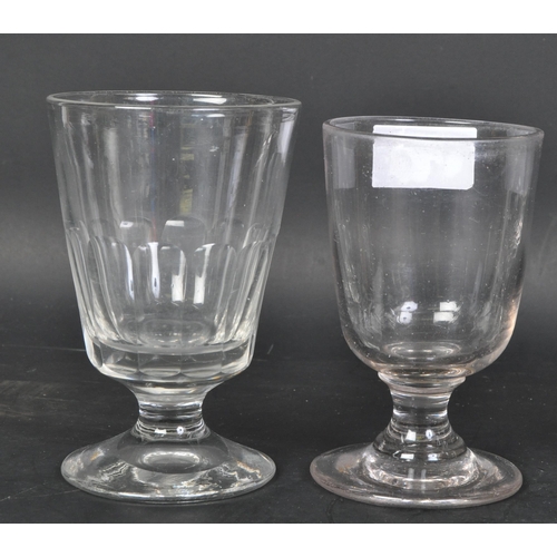 617a - An assortment of four 19th century Victorian rummer drinking glasses. Each having faceted grooves to... 