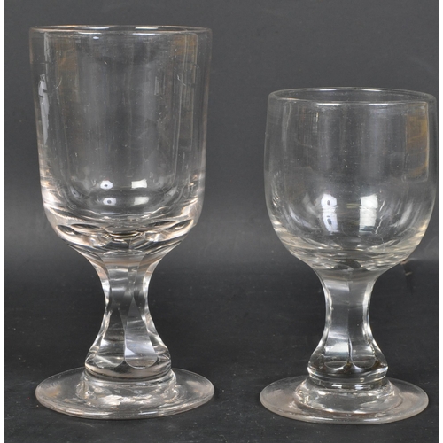 617a - An assortment of four 19th century Victorian rummer drinking glasses. Each having faceted grooves to... 