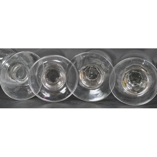 617a - An assortment of four 19th century Victorian rummer drinking glasses. Each having faceted grooves to... 