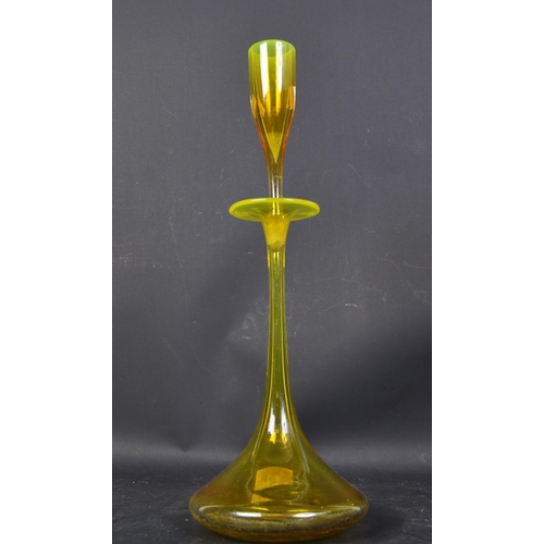 618 - Blenko Glass - A vintage retro mid 20th century circa. 1960's Blenko Glass amber shot decanter havin... 