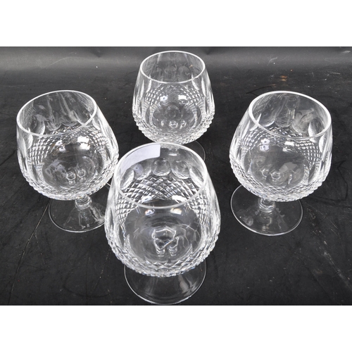 632 - A set of four vintage 20th century Waterford Crystal 'Lismore' brandy cut glass drinking glasses. Ea... 