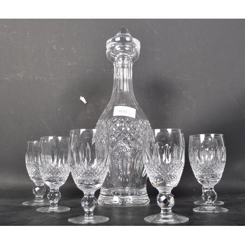 633 - A set of six vintage 20th century Waterford Crystal 'Lismore' sherry / port cut glass drinking glass... 