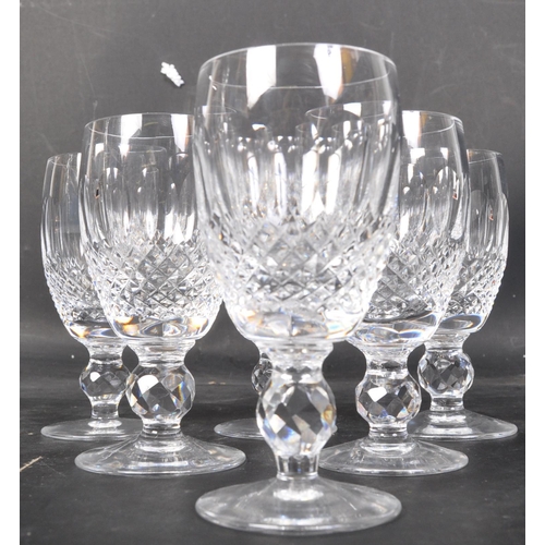 633 - A set of six vintage 20th century Waterford Crystal 'Lismore' sherry / port cut glass drinking glass... 