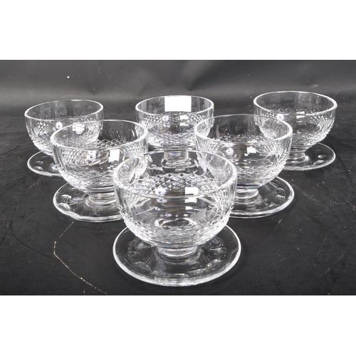 640 - A set of six vintage 20th century Waterford Crystal 'Lismore' footed fruit / dessert cut glass bowls... 