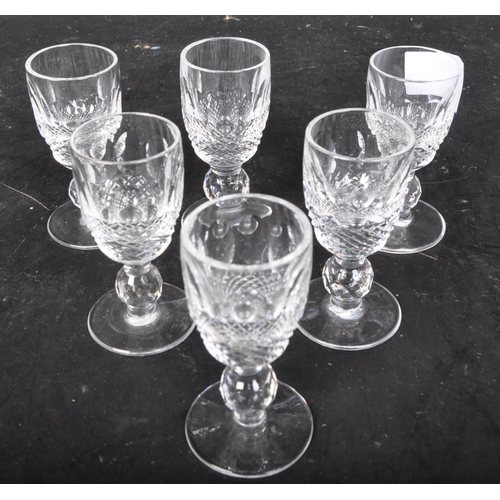 646 - A set of six vintage 20th century Waterford Crystal 'Lismore' sherry / aperitif cut glass drinking g... 