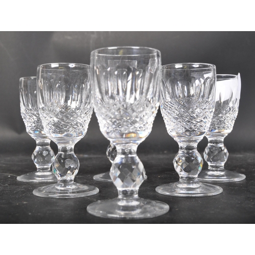 646 - A set of six vintage 20th century Waterford Crystal 'Lismore' sherry / aperitif cut glass drinking g... 