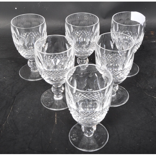 648 - A set of six vintage 20th century Waterford Crystal 'Lismore' multi purpose wine / water cut glass d... 