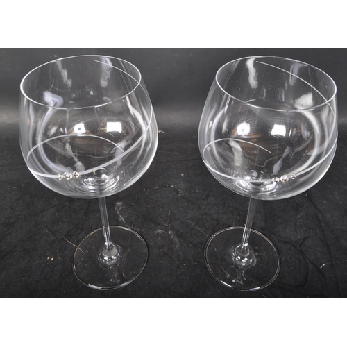 649 - Portmeirion hand crafted glassware. In a display box with brand on front, two large wine drinking gl... 