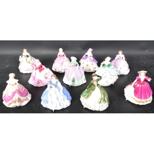 659 - An assortment of vintage 20th century Coalport bone china lady figurines to include Rose, Flora, Pan... 