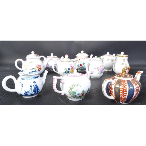 660 - A collection of Victoria and Albert Museum bone china tea pots to include Chelsea-Derby, Chinese, Ve... 