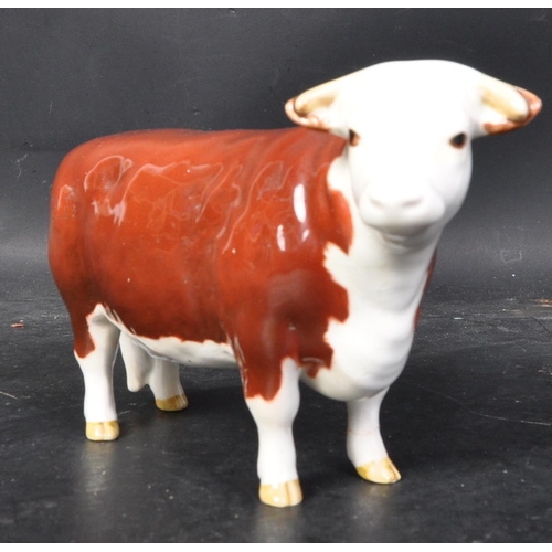 663 - A vintage 20th century Beswick ceramic Hereford cow CH of Champion n. 1360. Marked to base. Some cra... 