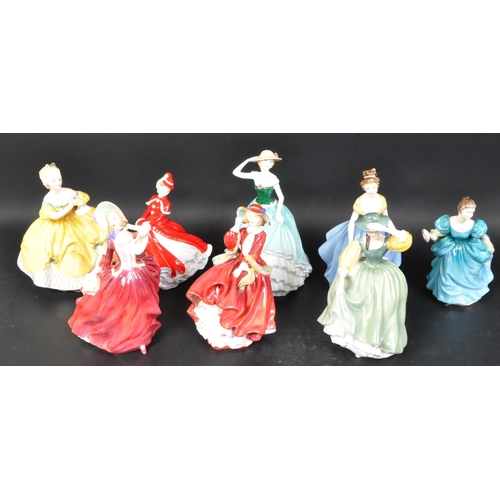 665a - A collection of vintage 20th Century Royal Doulton ceramic lady / women figures. Including; Melanie ... 