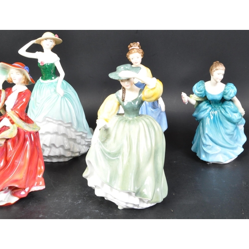 665a - A collection of vintage 20th Century Royal Doulton ceramic lady / women figures. Including; Melanie ... 