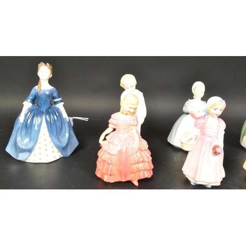 675a - Royal Doulton - Collection of retro vintage 20th Century lady / women / girl miniature ceramic figur... 