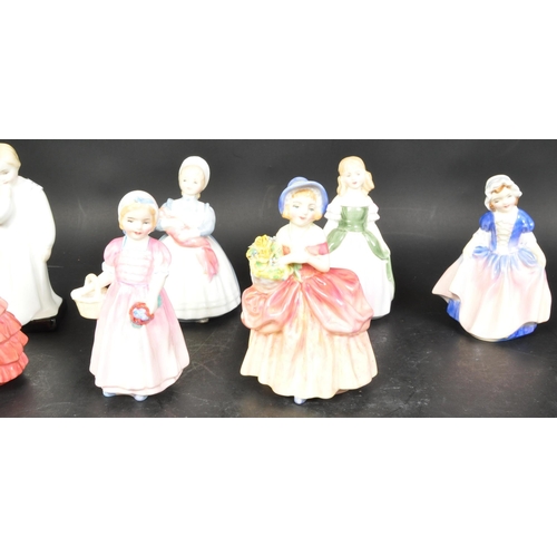 675a - Royal Doulton - Collection of retro vintage 20th Century lady / women / girl miniature ceramic figur... 