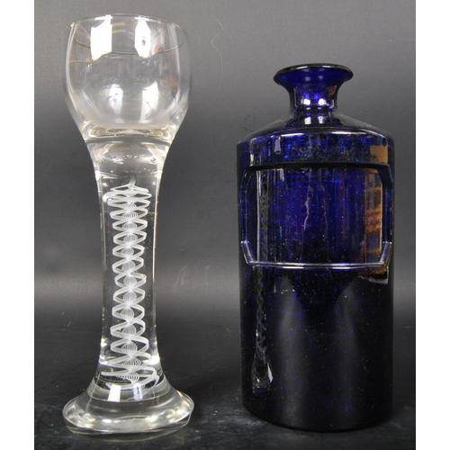 705A - Collection of Victorian 19th century & later cut & studio art glass. The lot to include an air twist... 