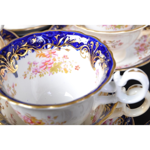 729 - A Victorian 19th century circa 1860 hand painted tea service comprising of tea pot, slop bowl, lidde... 