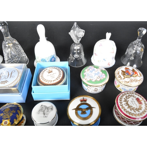 750 - A collection of porcelain and enamel pill boxes to include Buckingham Palace, Royal Mint,  Royal Wor... 