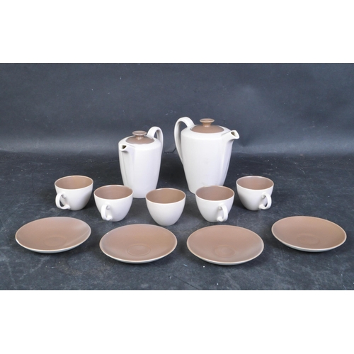 752 - A retro vintage mid 20th Century circa 1950's Poole pottery brown two tone part tea coffee / breakfa... 