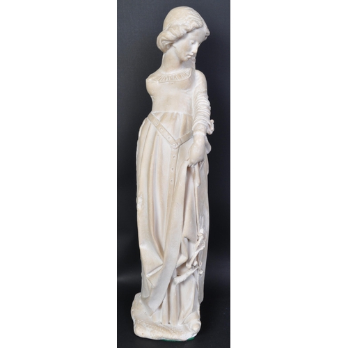 763 - Vintage 20th Century large faux marble composition reproduction figurine with two carved examples. A... 