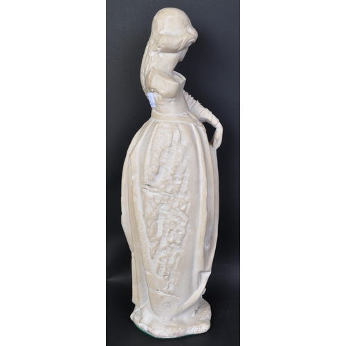 763 - Vintage 20th Century large faux marble composition reproduction figurine with two carved examples. A... 