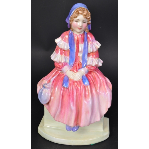 764 - Early 20th Century hand painted Royal Doulton fine bone Art Deco figurine title 'forget me not'. Of ... 