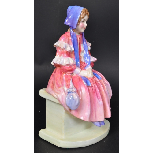 764 - Early 20th Century hand painted Royal Doulton fine bone Art Deco figurine title 'forget me not'. Of ... 