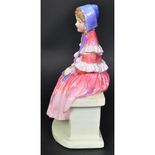 764 - Early 20th Century hand painted Royal Doulton fine bone Art Deco figurine title 'forget me not'. Of ... 