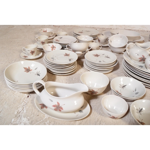 793 - An extensive vintage 20th century Royal Doulton bone china tea and dinner service in the Tumbling Le... 