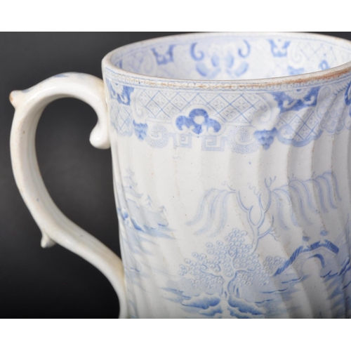 704 - An early 19th century George III believed Swansea pottery ceramic one pint mug. The cup having a in ... 