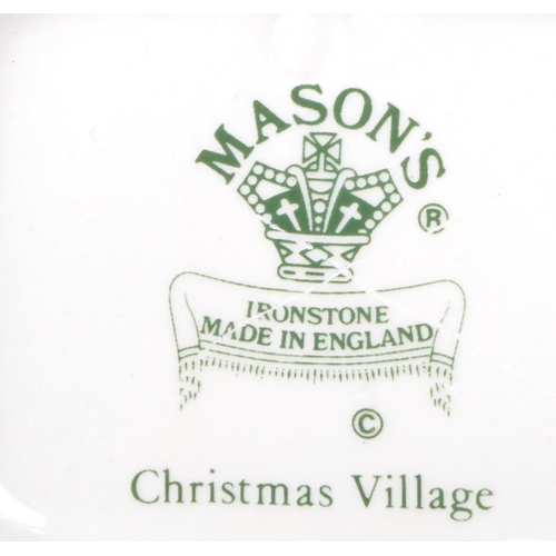 708 - Four late 20th century Mason's Ironstone 'Christmas Village' ceramic lidded pots. Each pot having tw... 