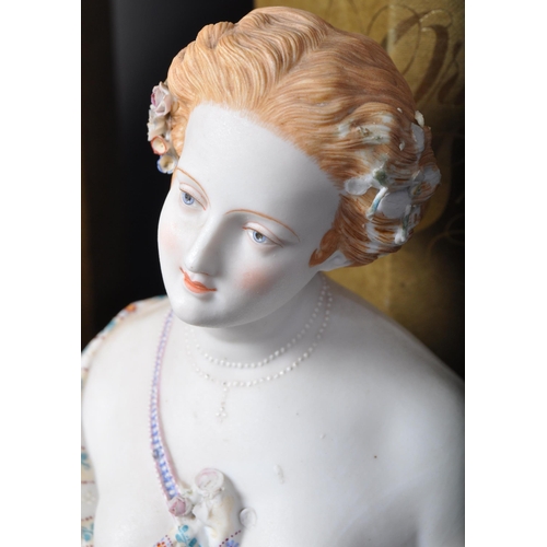 713 - A pair of Royal Worcester 20th Century bisque busts. The ladies having regency hair style with loose... 