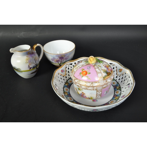 739 - An assortment of 19th century & later Continental fine bone china items. The lot to include a 19th c... 